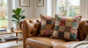 Handmade Red Patchwork Cushion Covers | Decorative Throw Pillow Covers for Living Room