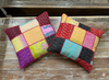 Handmade Boho Patchwork Cushion Covers – Red Decorative Throw Pillows for Living Room