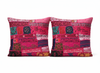 Boho Patchwork Cushion Covers – Pink Multi Decorative Throw Pillows for Living Room 