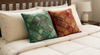 Boho Patchwork Cushion Covers – Handmade Green & Beige Decorative Throw Pillow Covers