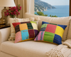 Boho Throw Pillows – Multi Patchwork Decorative Cushion Covers for Home Decor