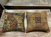 Handmade Green Patchwork Cushion Covers – Bohemian Throw Pillows for Sofa & Bed