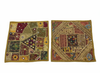 Handmade Green Patchwork Cushion Covers – Bohemian Throw Pillows for Sofa & Bed
