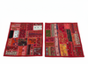 Handmade Dark Red Patchwork Cushion Covers – Bohemian Throw Pillows for Sofa & Bed