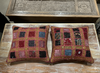 Handmade Dark Red Patchwork Cushion Covers – Bohemian Throw Pillow Cases for Sofa