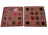Handmade Dark Red Patchwork Cushion Covers – Bohemian Throw Pillow Cases for Sofa