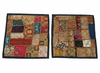 Black Multi Patchwork Cushion Covers – Handmade Bohemian Throw Pillows Home Décor