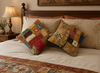 Black Multi Patchwork Cushion Covers – Handmade Bohemian Throw Pillow Covers for Sofa