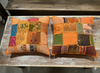 Orange Boho Patchwork Cushion Covers – Decorative Throw Pillows for Living Room