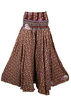 Women’s Handmade Bohemian Wide-Leg Pants – Deep Maroon, Flowy & Elegant Boho Style