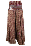 Women’s Handmade Bohemian Wide-Leg Pants – Deep Maroon, Flowy & Elegant Boho Style