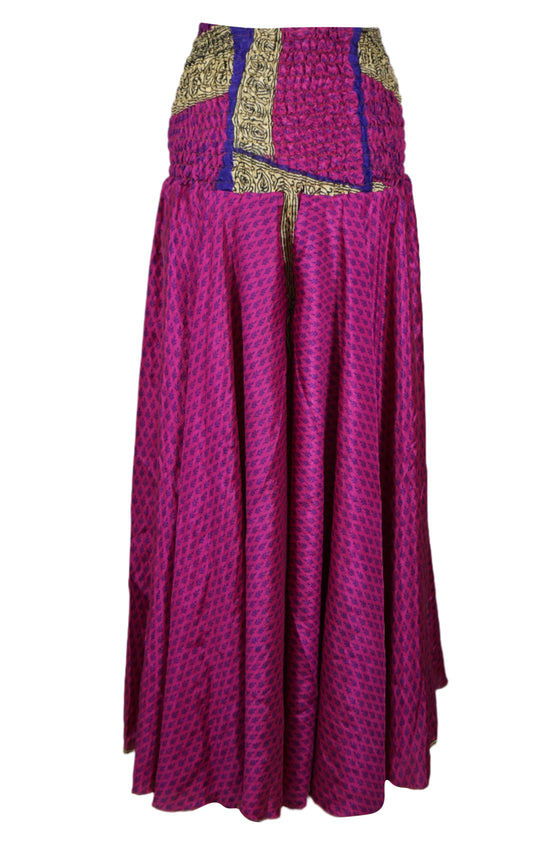 Handmade Bohemian Silk Palazzo Pants – Magenta Pink, Flowy & Chic