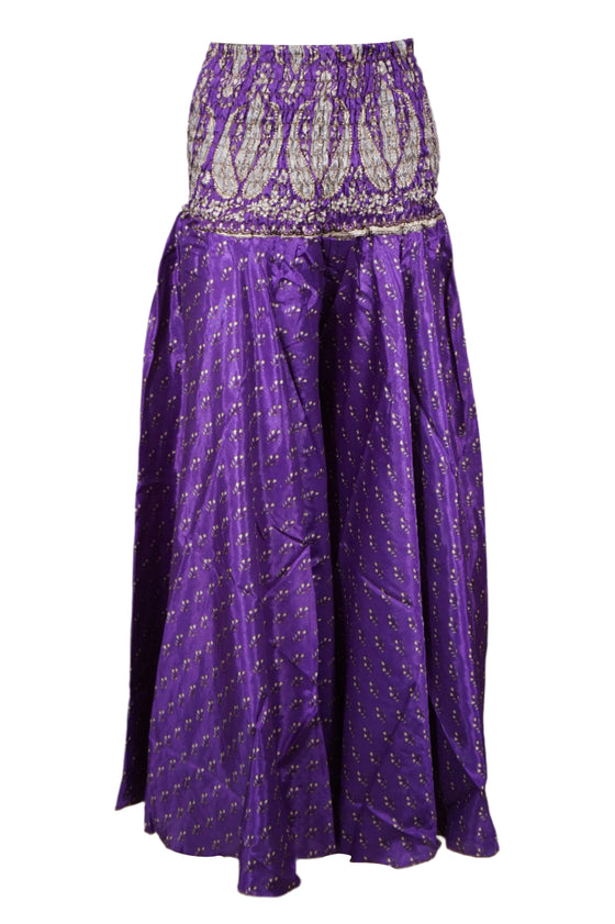 Boho Chic Handmade Wide-Leg Pants – Eminence Purple, Flowy & Comfy