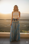 Boho Chic Cerulean Blue Palazzo Pants – Handmade, Flowy & Comfortable 