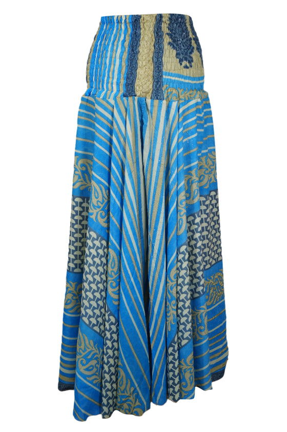 Boho Chic Cerulean Blue Palazzo Pants – Handmade, Flowy & Comfortable 