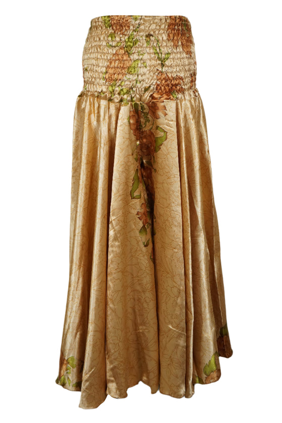 Boho Chic Gold Floral Palazzo Pants – Flowy, Comfortable & Stylish Beachwear for Women