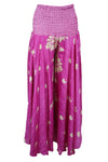 Handmade Bohemian Silk Palazzo Pants – Flowy Magenta Pink Boho Chic Pants for Women