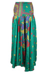 Boho Hippie Forest Green Floral Palazzo Pants – Breezy Flowy Pants for Spring & Summer