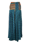 Women's Glacier Blue Boho Wide Leg Pants – Handmade Floral Flowy Palazzo Trousers  SM