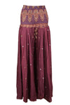 Women’s Purplish Floral Boho Palazzo Pants – Handmade Relaxed Flowy Wide-Leg Trousers SM