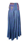 Women’s Steel Blue Boho Skirt Pants – Handmade Flowy Flared Divided Leg Pants SM