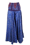 Women’s Steel Blue Boho Wide-Leg Pants – Handmade Flared Palazzo Pants SM