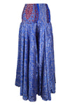 Women’s Steel Blue Boho Wide-Leg Pants – Handmade Flared Palazzo Pants SM