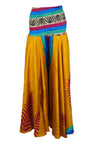Gold Yellow Divided Skirt Pants – Handmade Flared Trousers Perfect for Beach Style SM