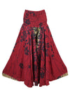  Red Boho Palazzo Pants – Handmade Flowy Wide-Leg Trousers with Floral Patterns SM