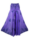 Bohemian Iris Purple Flowy Palazzo Pants – Handmade Flared Trousers with Skirt-Like  SM