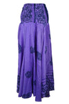 Bohemian Iris Purple Flowy Palazzo Pants – Handmade Flared Trousers with Skirt-Like  SM