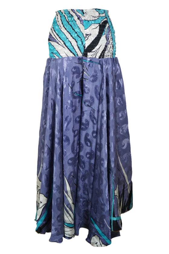 Deep Purple Boho Palazzo Pants – Handmade Wide-Leg Trousers with Floral Elegance SM