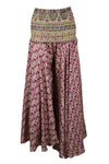 Handmade Bohemian Deep Maroon Wide-Leg Pants – Flowy & Elegant Summer Style SM