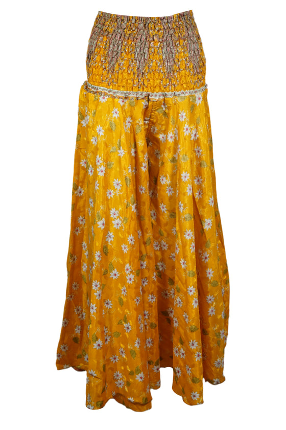 Bohemian Butterscotch Wide-Leg Pants – Handmade, Flowy & Elegant Summer Style SM