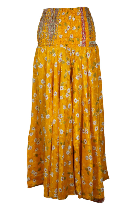 Bohemian Butterscotch Wide-Leg Pants – Handmade, Flowy & Elegant Summer Style SM