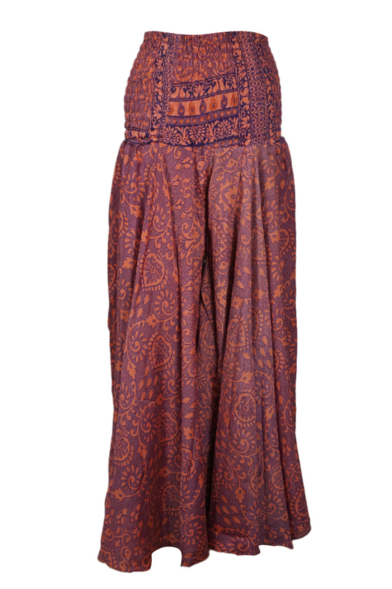 Bohemian Red Wide-Leg Pants – Handmade Flowy Pants for Women, Chic & Comfortable SM