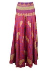 Crimson Red Boho Palazzo Pants – Flowy Wide-Leg Floral Trousers for Women SM