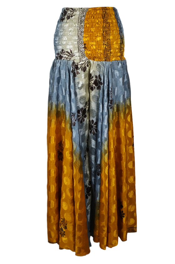 Golden Yellow Boho Chic Wide-Leg Pants – Handmade, Flowy & Divided Pant SM