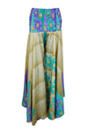 Bohemian Beige & Blue Floral Palazzo Pants – Flowy Wide-Leg Divided Resort Wear SM