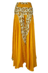 Bohemian Mango Yellow Wide-Leg Pants – Handmade Flowy Split Palazzo for Effortless SM