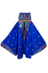 Women’s Navy Blue Boho Palazzo Pants – Handmade Flowy Wide-Leg Flared Trousers SM