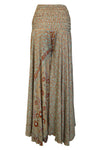 Bohemian Beige Floral Palazzo Pants – Flowy Resort-Style Wide-Leg Trousers for Women SM