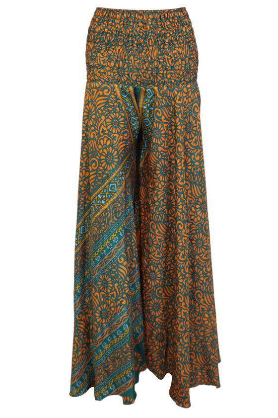 Women’s Handmade Orange Boho Palazzo Pants – Flowy, Wide-Leg, and Effortlessly Stylish SM