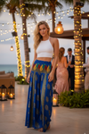 Handmade Boho Navy Blue Wide-Leg Palazzo Pants – Flowy, Elegant & Effortlessly Chic  SM