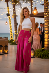 Handmade Bohemian Magenta Pink Wide-Leg Pants – Flowy, Elegant & Effortlessly Chic  SM