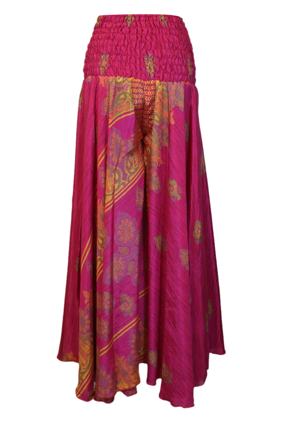 Handmade Bohemian Magenta Pink Wide-Leg Pants – Flowy, Elegant & Effortlessly Chic  SM