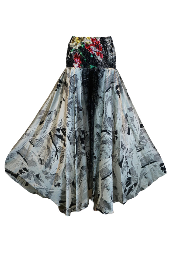 Bohemian Black Print Palazzo Pants – Handmade, Flowy & Effortlessly Chic Boho Style  SM