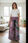 Purple Boho Flare Pants – Free-Flow Hippie Spell-Inspired Divided Palazzo for Women SM