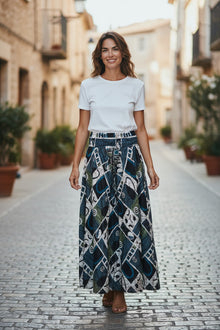  Ethereal Spruce Blue Boho Palazzo Pants – Handmade Wide-Leg Trousers for Women SM