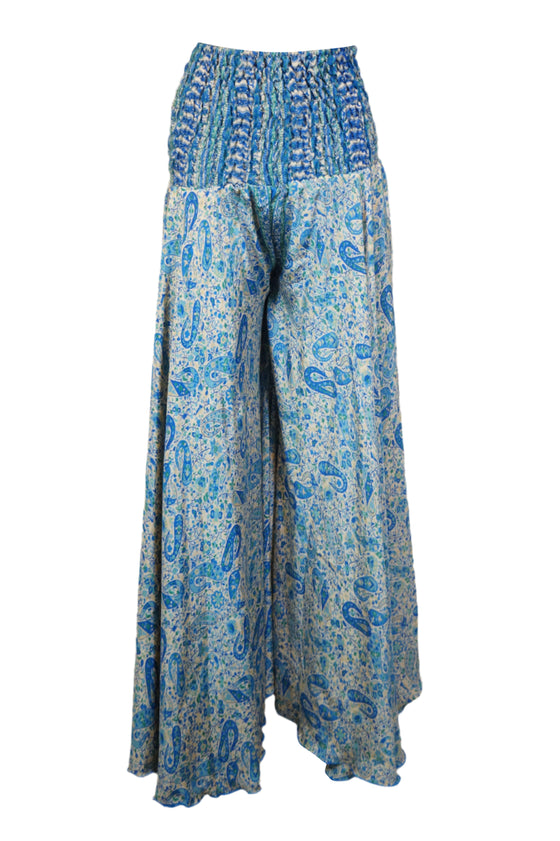 Handmade Sky Blue Boho Palazzo Pants – Airy, Graceful & Flowing Wide-Leg Trousers SM